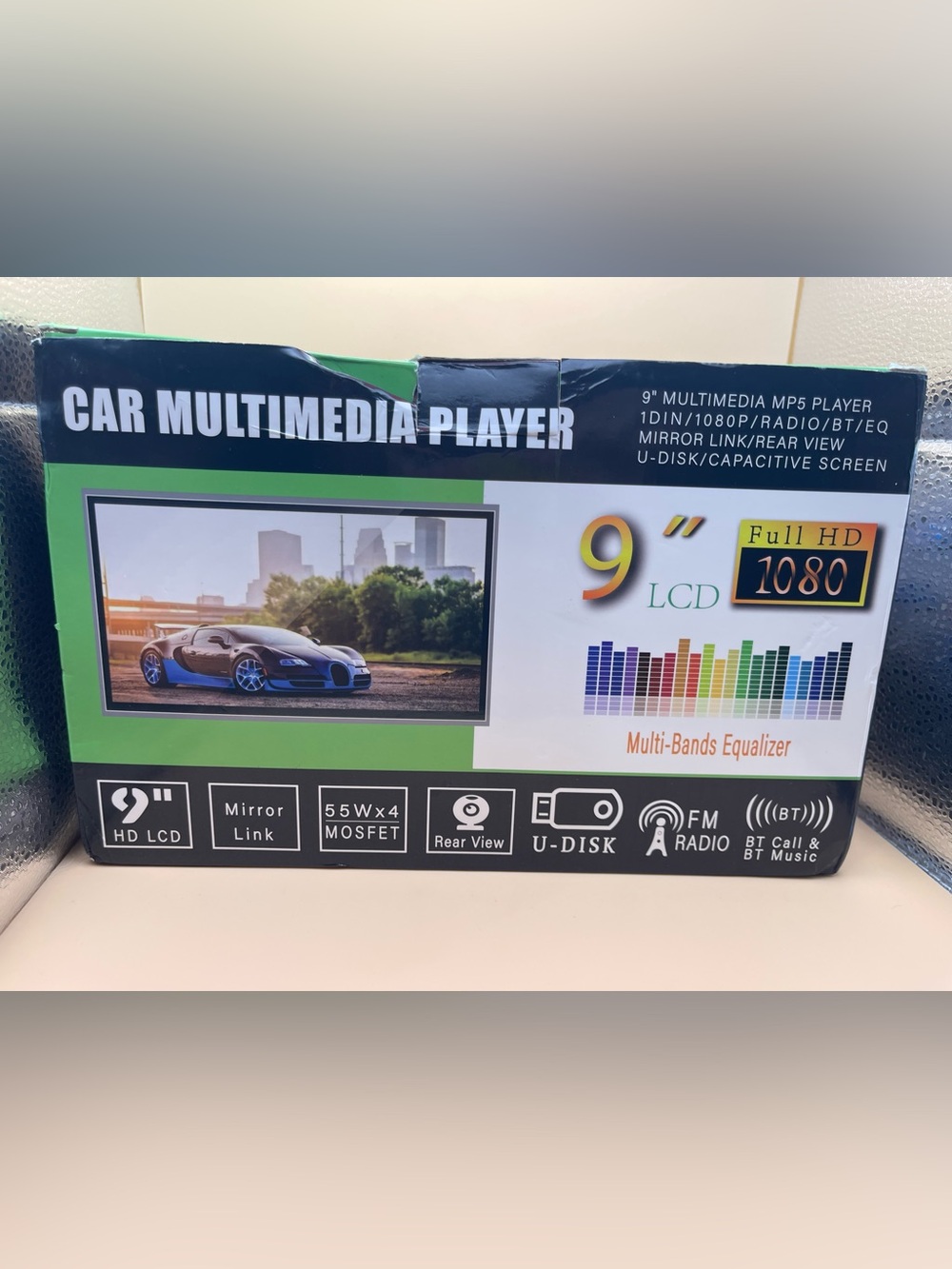 9in Single DIN MP5 Touchscreen Car Stereo Bluetooth MirrorLink Camera